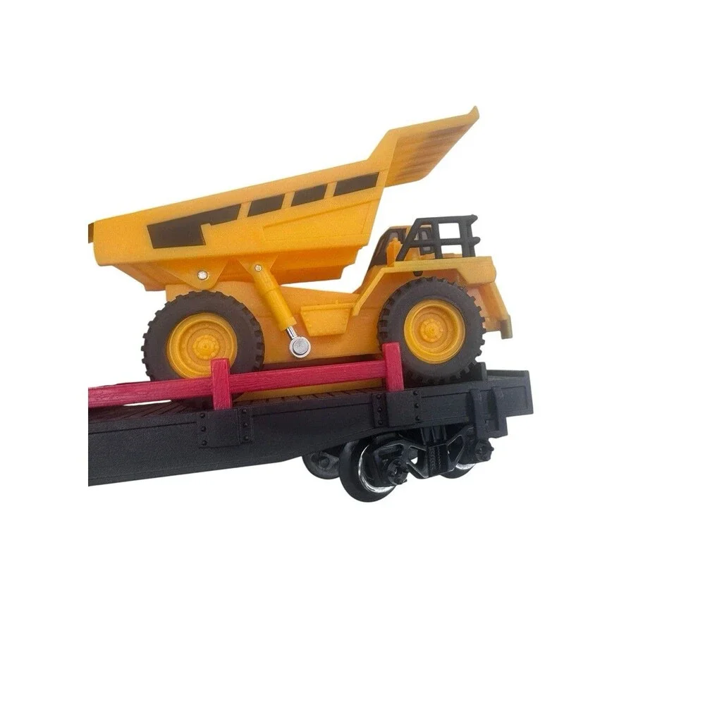 Toy State Train Carrier Dump Truck 2 CAT Caterpillar Dozer Construction Express